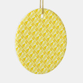 Fun Yellow Crayon Pattern Keramisch Ornament (Rechts)