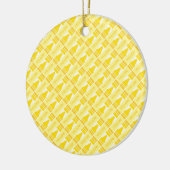 Fun Yellow Crayon Pattern Keramisch Ornament (Links)