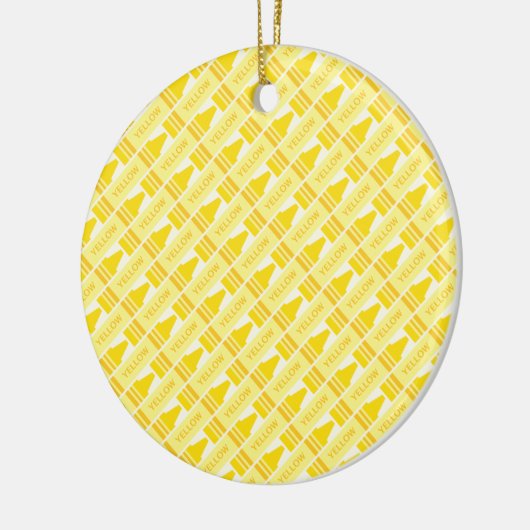 Fun Yellow Crayon Pattern Keramisch Ornament (Links)