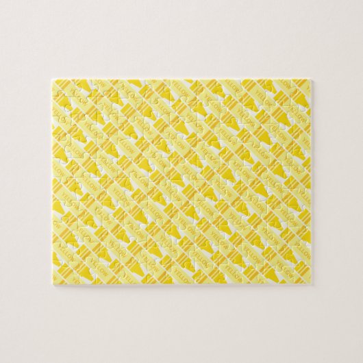 Fun Yellow Crayon Pattern Legpuzzel (Horizontaal)