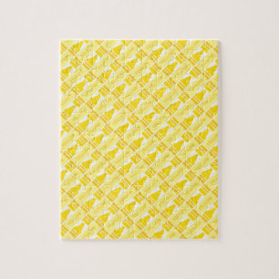 Fun Yellow Crayon Pattern Legpuzzel