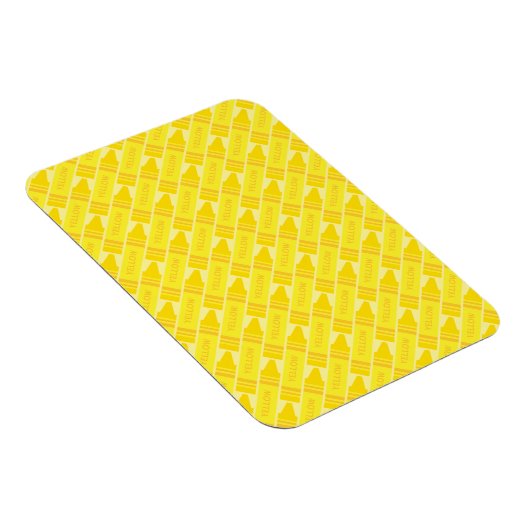 Fun Yellow Crayon Pattern Magneet (Rechterzijde)