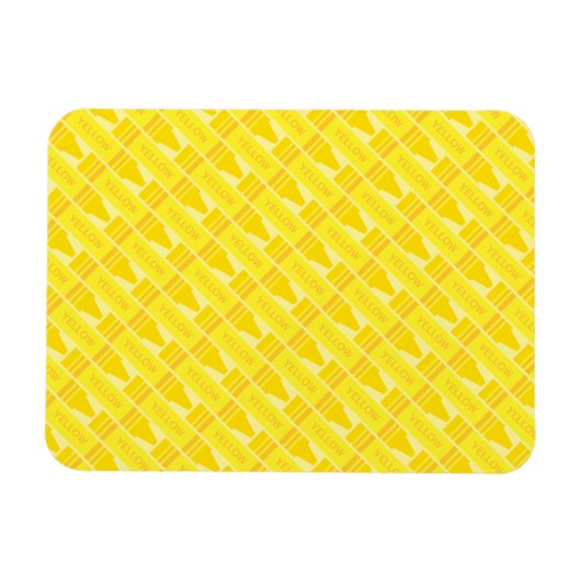 Fun Yellow Crayon Pattern Magneet (Horizontaal)