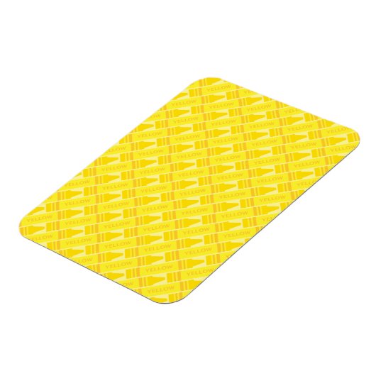 Fun Yellow Crayon Pattern Magneet (Linkerzijde)