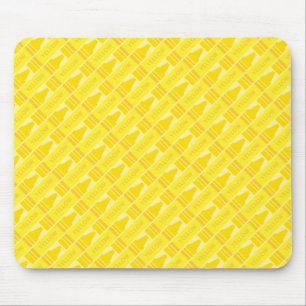 Fun Yellow Crayon Pattern Muismat