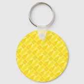 Fun Yellow Crayon Pattern Sleutelhanger (Voorkant)