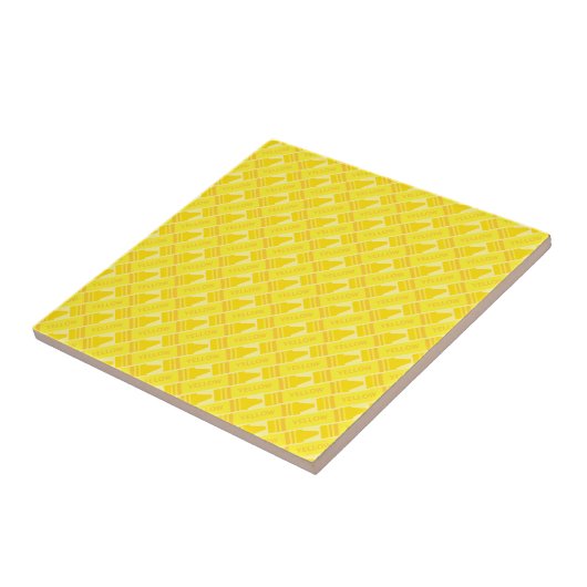 Fun Yellow Crayon Pattern Tegeltje (Zijkant)