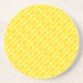 Fun Yellow Crayon Pattern Zandsteen Onderzetter (Voorkant)