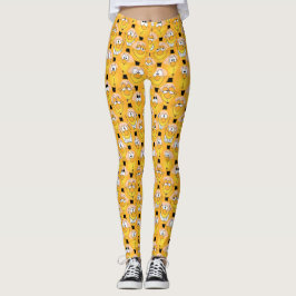 Fun Yellow Emoji Trendy Design Leggings