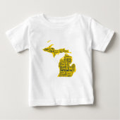 Fun Yellow en Navy Blue State of Michigan steden (Voorkant)