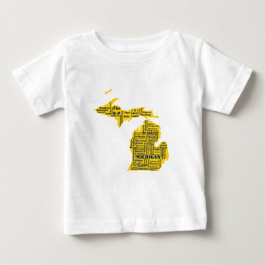 Fun Yellow en Navy Blue State of Michigan steden (Voorkant)