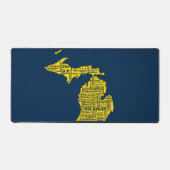 Fun Yellow en Navy Blue State of Michigan steden Bureaumat (Voorkant)