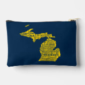 Fun Yellow en Navy Blue State of Michigan steden Etui (Achterkant)