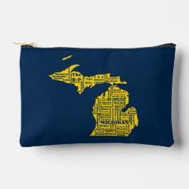 Fun Yellow en Navy Blue State of Michigan steden Etui