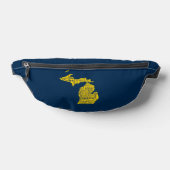 Fun Yellow en Navy Blue State of Michigan steden Heuptasje (Liggend)