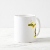 Fun Yellow en Navy Blue State of Michigan steden Koffiemok (Voorkant rechts)