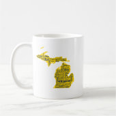 Fun Yellow en Navy Blue State of Michigan steden Koffiemok (Links)