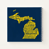 Fun Yellow en Navy Blue State of Michigan steden Notitieboek (Achterkant)