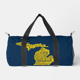 Fun Yellow en Navy Blue State of Michigan steden Plunjezak
