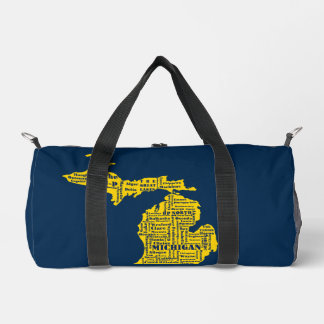 Fun Yellow en Navy Blue State of Michigan steden Plunjezak