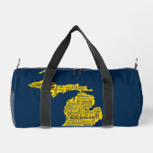 Fun Yellow en Navy Blue State of Michigan steden Plunjezak (Achterkant)