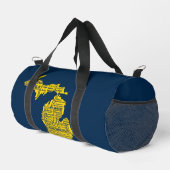 Fun Yellow en Navy Blue State of Michigan steden Plunjezak (Rechterhoek)