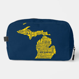 Fun Yellow en Navy Blue State of Michigan steden Toilettasje