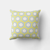 Fun Yellow Honeycomb Pattern Monogram Kussen (Achterkant)