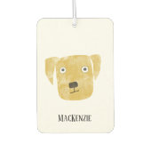 Fun Yellow Labrador Retriever Hond Gepersonaliseer Luchtverfrisser (Voorkant)