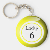 Fun Yellow Lucky Number Bingo Ball Theme Sleutelhanger (Voorkant)