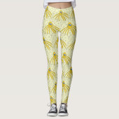 Fun Yellow Octopus Swimming Patroon Leggings (Voorkant)