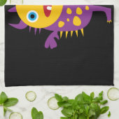 Fun Yellow Paars Monster Creature Gifts for Kids Theedoek (Gevouwen)