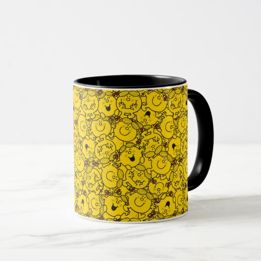 Fun Yellow Smile Pattern | Monogram Mok (Voorkant rechts)