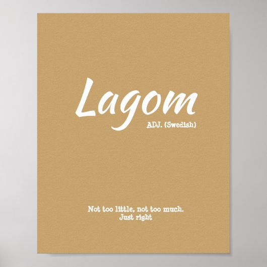Fun Yellow Swedish Lagom Definition Poster (Voorkant)