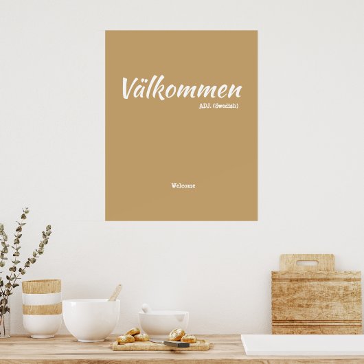 Fun Yellow Swedish Welcome Definition Poster (Keuken)