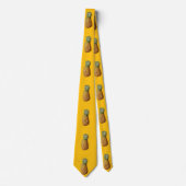 Fun Yellow Tropical Fruit Pineapple Stropdas (Voorkant)