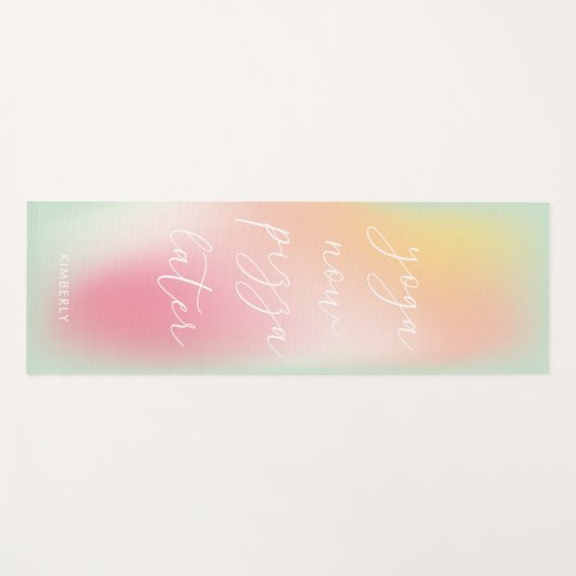 Fun Yoga nu Pizza later pasta gradiënt ombre Yogamat (Voorkant (horizontaal))