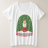 Fun Yogi Yoga Santa Nama-Sleigh Snow Wereldbol Grote Maat T-shirt (Design voorkant)