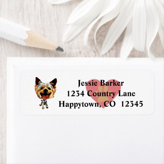 Fun Yorkshire Terrier Return Label (Insitu)