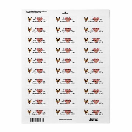Fun Yorkshire Terrier Return Label (Full Sheet)