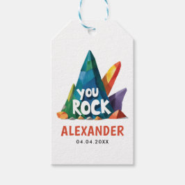 Fun You Rock Kleurrijke Mountain Climber Camp verf Cadeaulabel