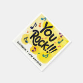 Fun You Rock Yellow Waterverf Muzieknoten Paint Servet (Hoek)