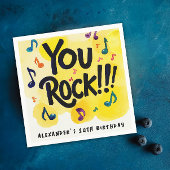 Fun You Rock Yellow Waterverf Muzieknoten Paint Servet