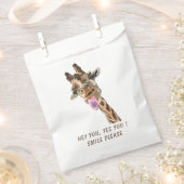 Fun Zak Giraffe Smile Favor Tas - Aangepaste Tekst Bedankzakje (Geknipt)