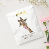 Fun Zak Giraffe Smile Favor Tas - Aangepaste Tekst Bedankzakje (Gezegeld)