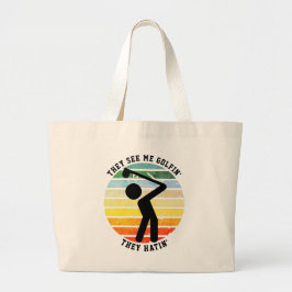 Fun ZE ZIEN ME GOLFIN'S DAT ZE 'Ge Grote Tote Bag
