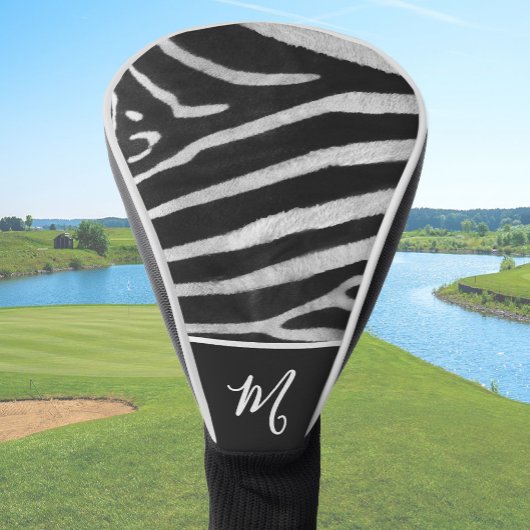 Fun Zebra Custom Name Animal Print Golfheadcover