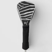 Fun Zebra Custom Name Animal Print Golfheadcover (Voorkant)
