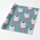 FUN ZEE MONSTER JAPANESE WAVES Wrapping Paper Cadeaupapier (Uitgerold)