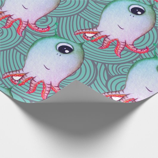 FUN ZEE MONSTER JAPANESE WAVES Wrapping Paper Cadeaupapier (Hoek)